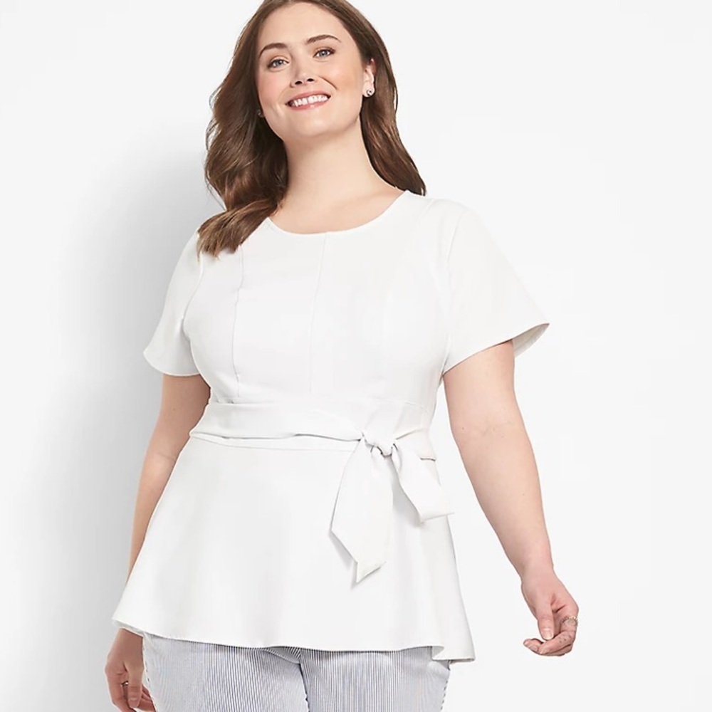 Fitted short sleeve crew neck Lena top size 14 NWT